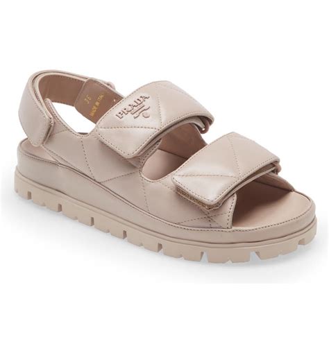 prada leather strap slides|prada quilted sandals.